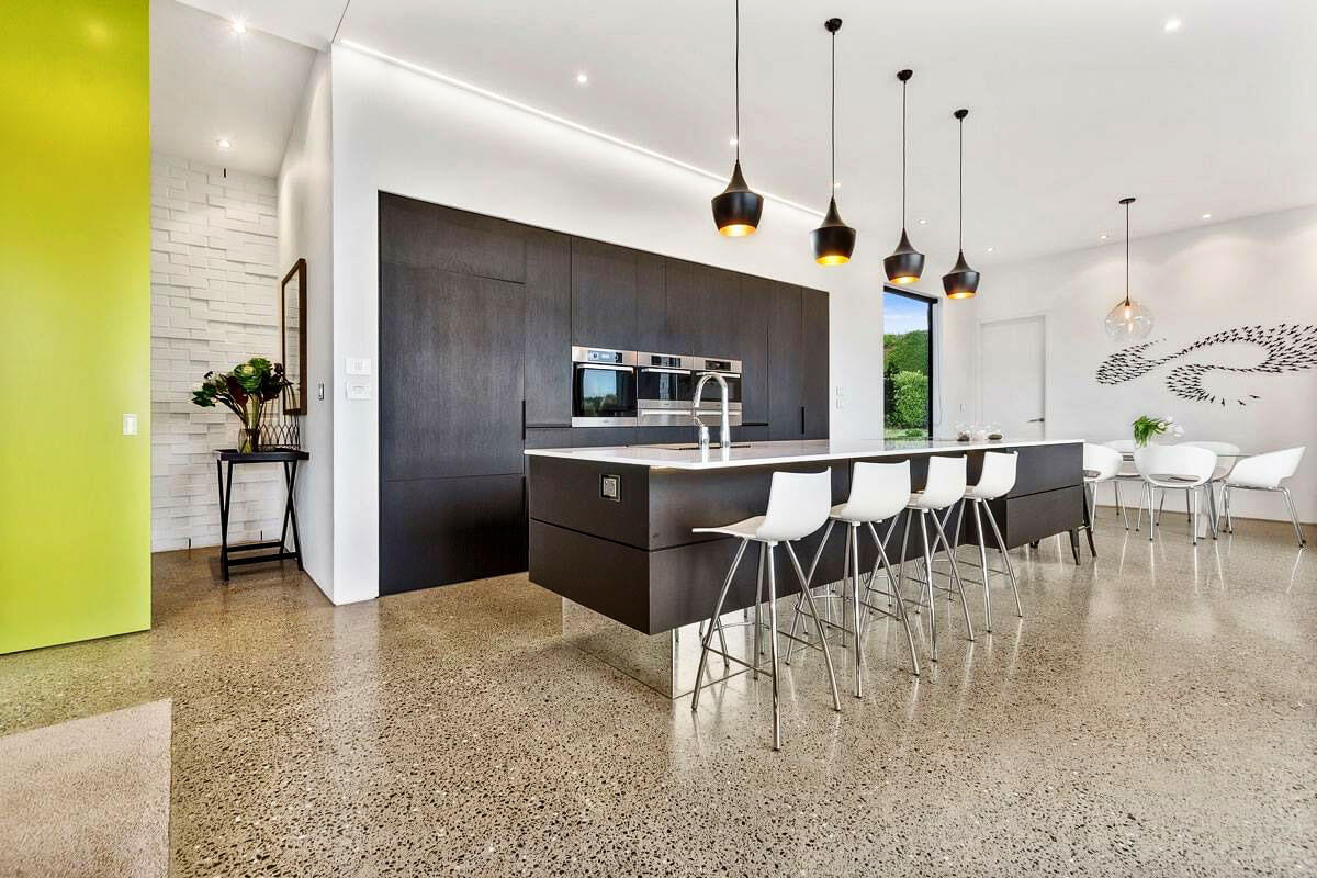 Living Room Residential Polished Concrete Floors